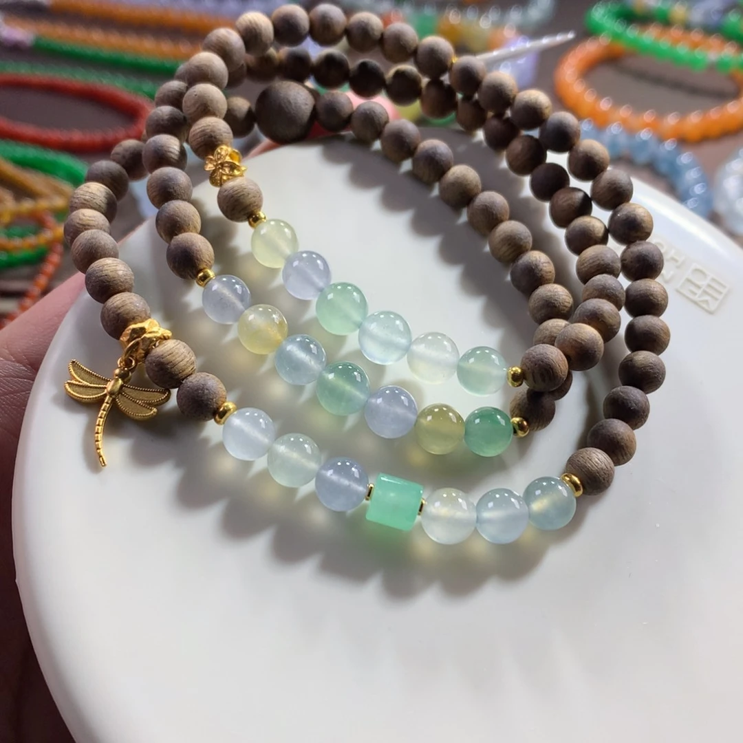 未镶嵌手链翡翠高冰仙气梦幻马卡龙半圈项链手链卡6.1~6.4