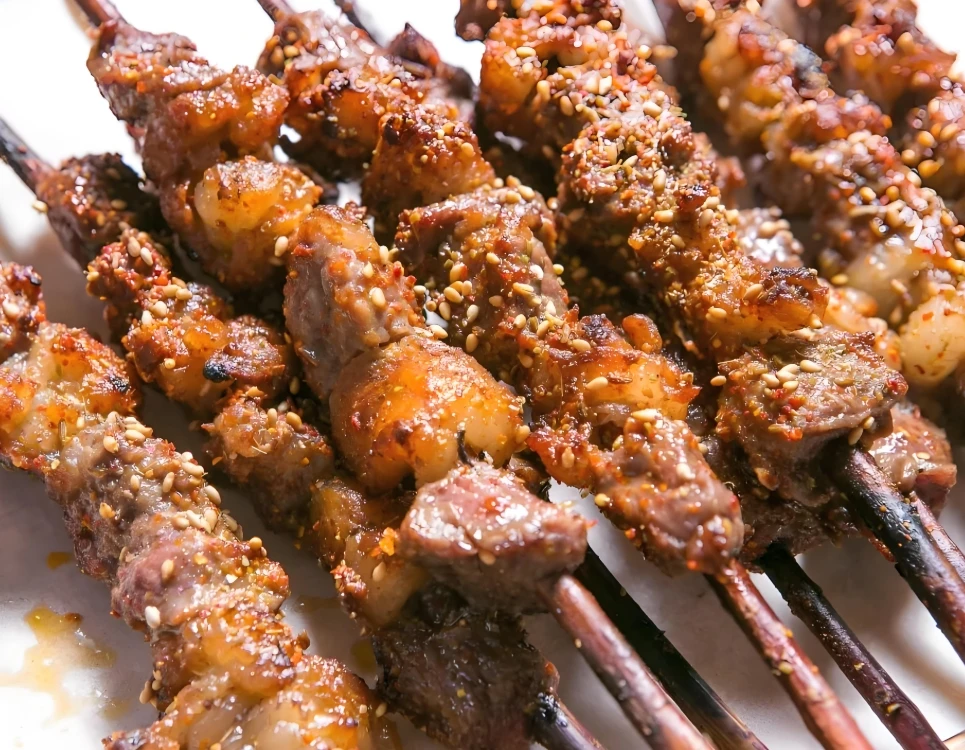 【2斤清真内蒙现穿牛肉串】内蒙原味牛肉串牛腿肉牛眼肉牛里脊0添加