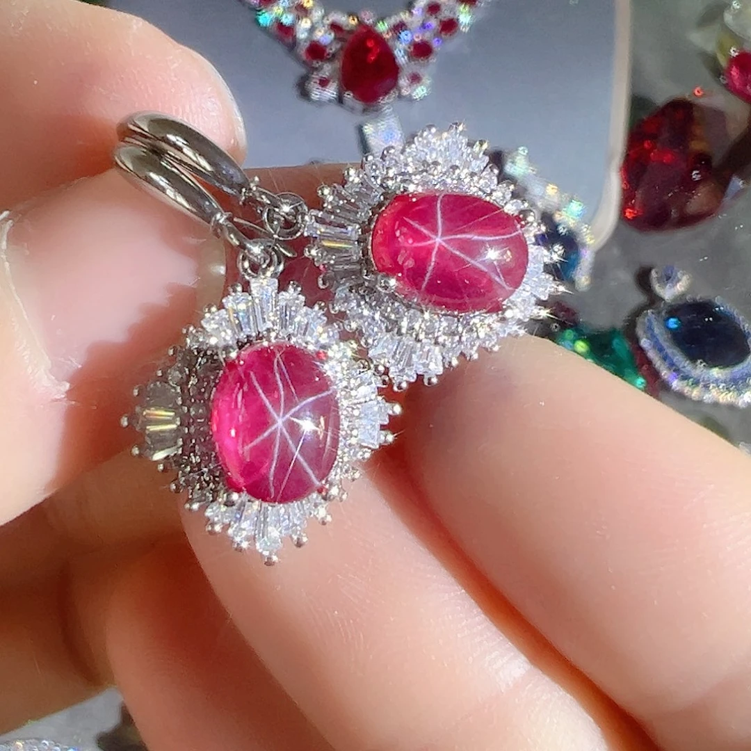 花岗石钨合金红色蓝色吊坠