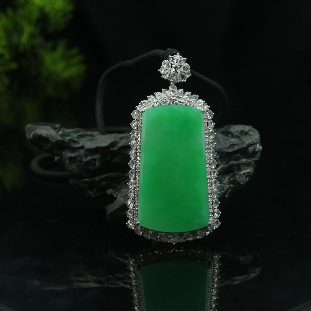 FC70天然缅甸翡翠A货18k无事牌/800111/保利厦门拍卖