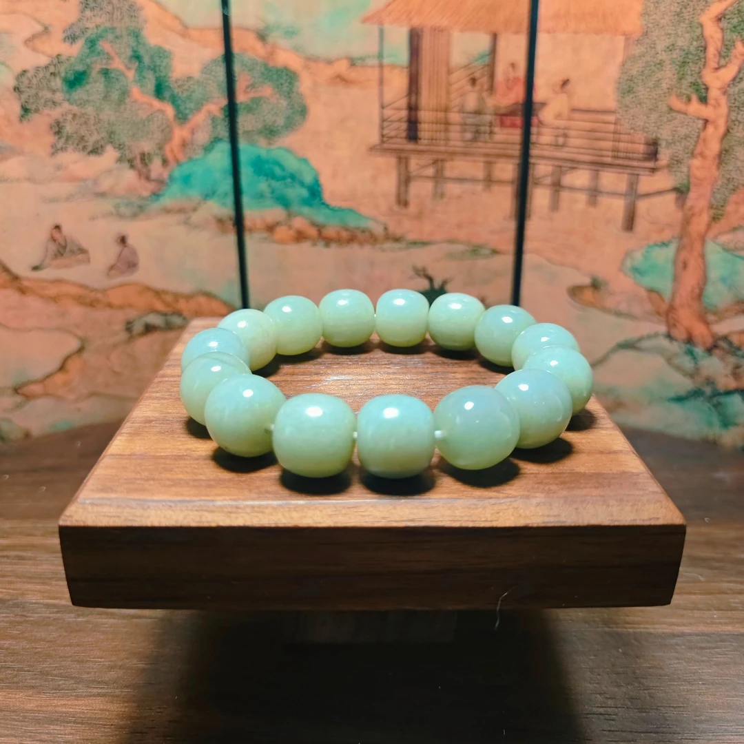 C和田玉桶珠手串（卡14）0750