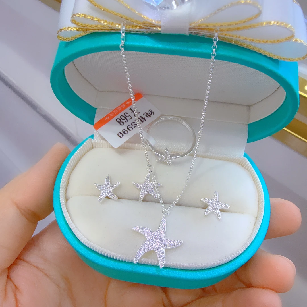 足银亚克力银制品 新款纯银三件套首饰特好看百搭个性网红