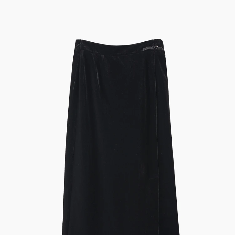 【冬季时髦】百搭半松紧丝绒半裙CD2167630