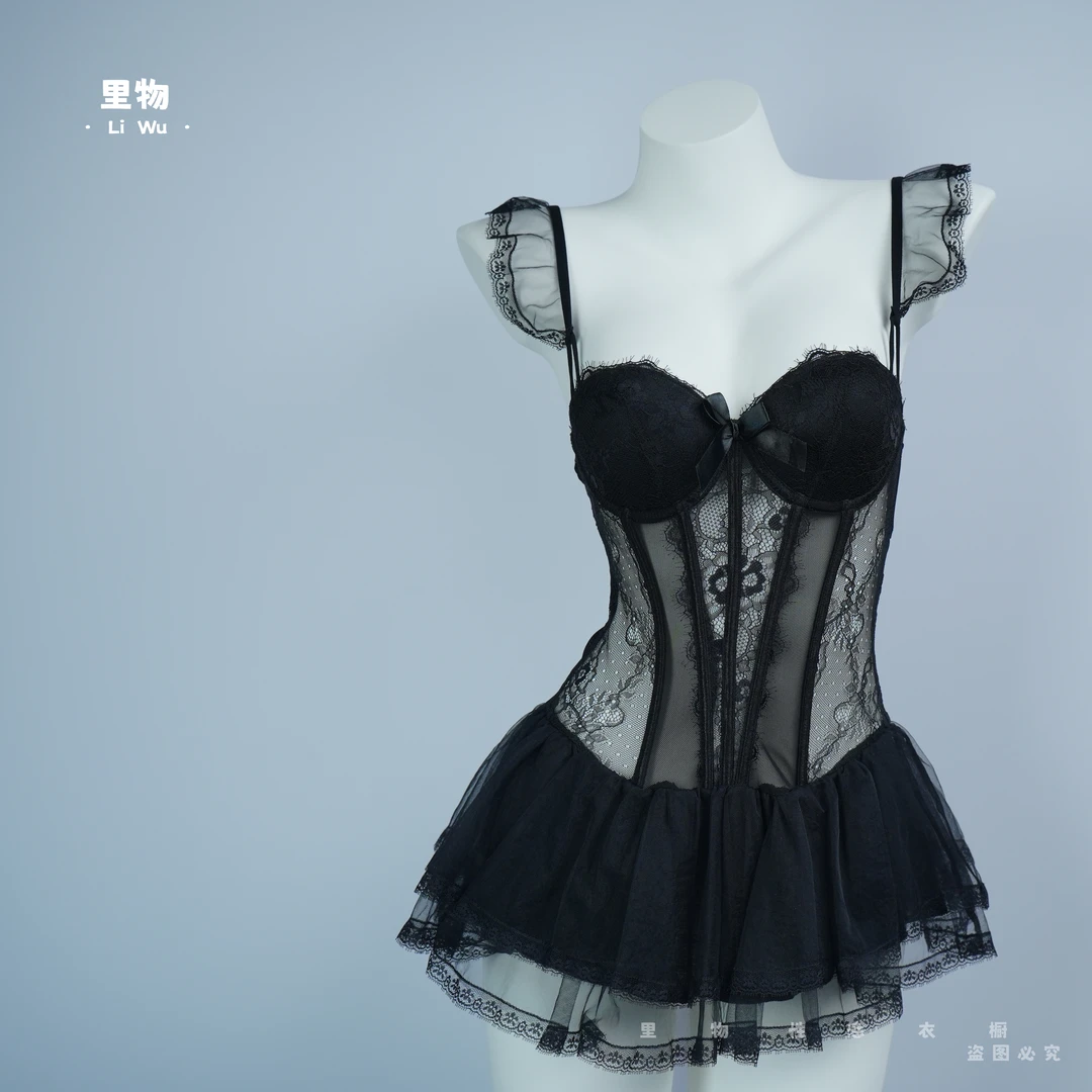 邂逅【80-140】性感显瘦束身吊带裙女钢圈胸垫聚拢睡裙