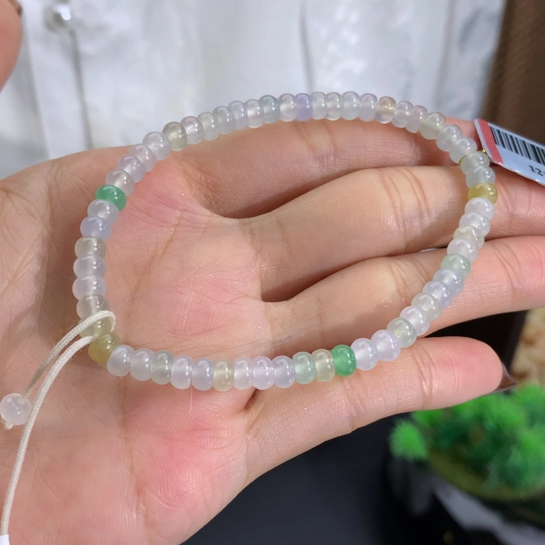 未镶嵌手串翡翠卡4.8冰胶马卡龙算盘手串