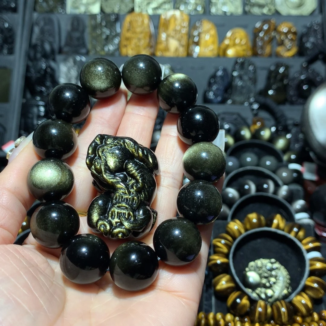 未镶嵌黑曜岩手链用*定制