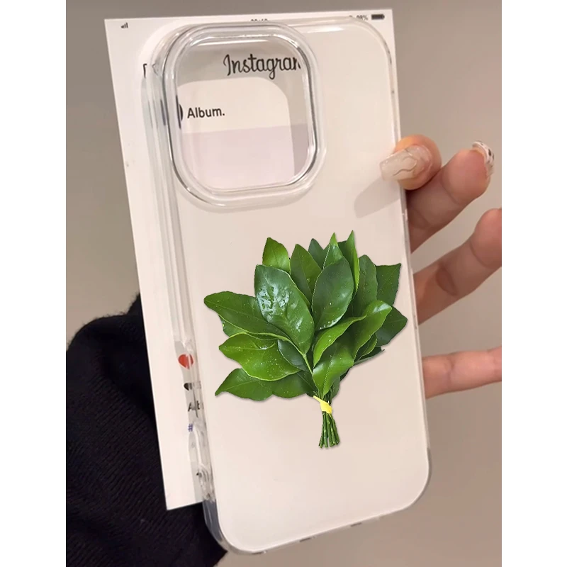 GGBond清新柚子叶适用iPhone17大孔16手机壳华为vivo小米15oppo套