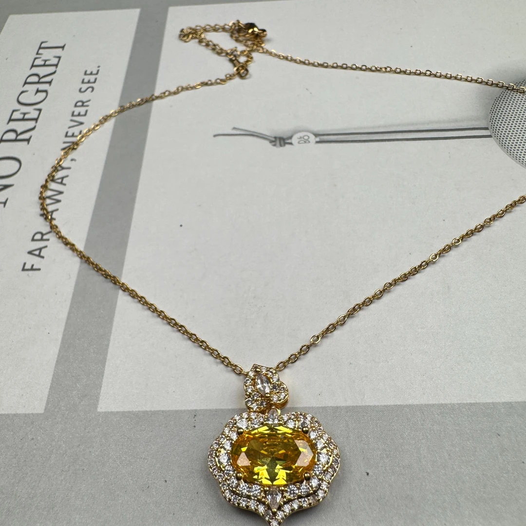 铜合金项链 轻奢时尚百搭复古简约金色黄色项链xl2019