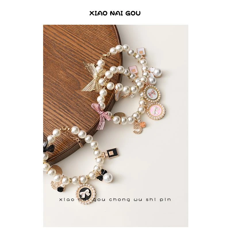 小香风宠物猫咪项圈装饰狗狗专用珍珠项链小猫脖圈幼猫小型犬饰