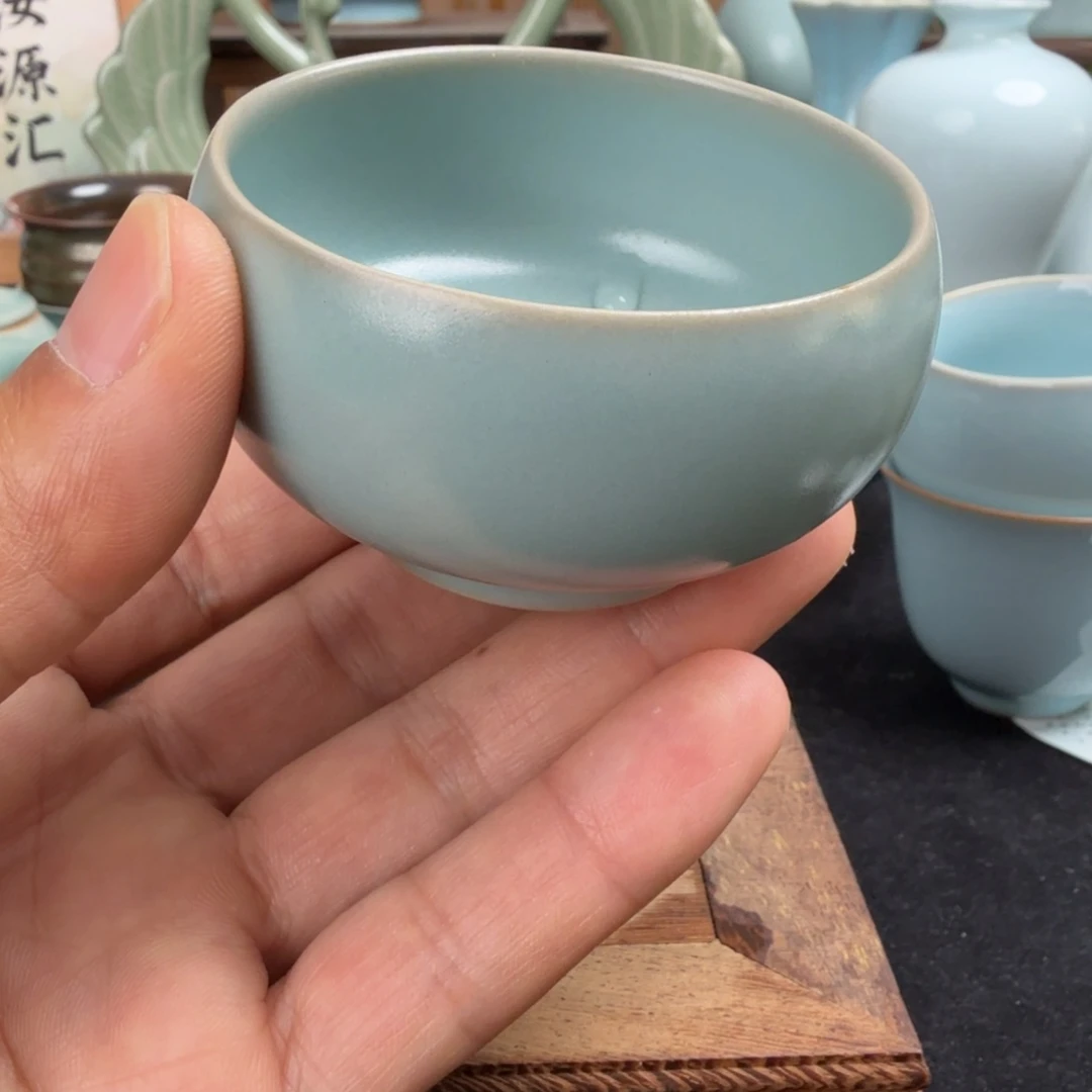杯子汝瓷禅定杯原矿原釉