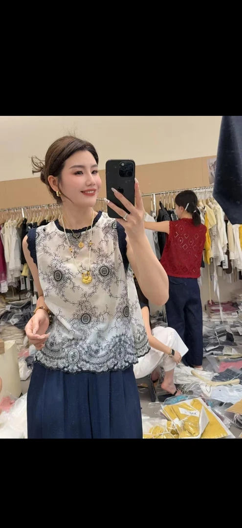 2025夏季新款百搭时尚简约气质无袖衬衫