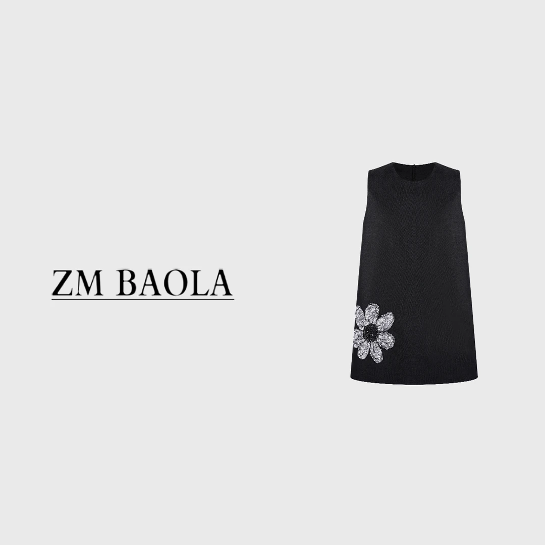 ZM BAOLA【尘泰2-大言】设计师气质黑色连衣裙BN8169-S4