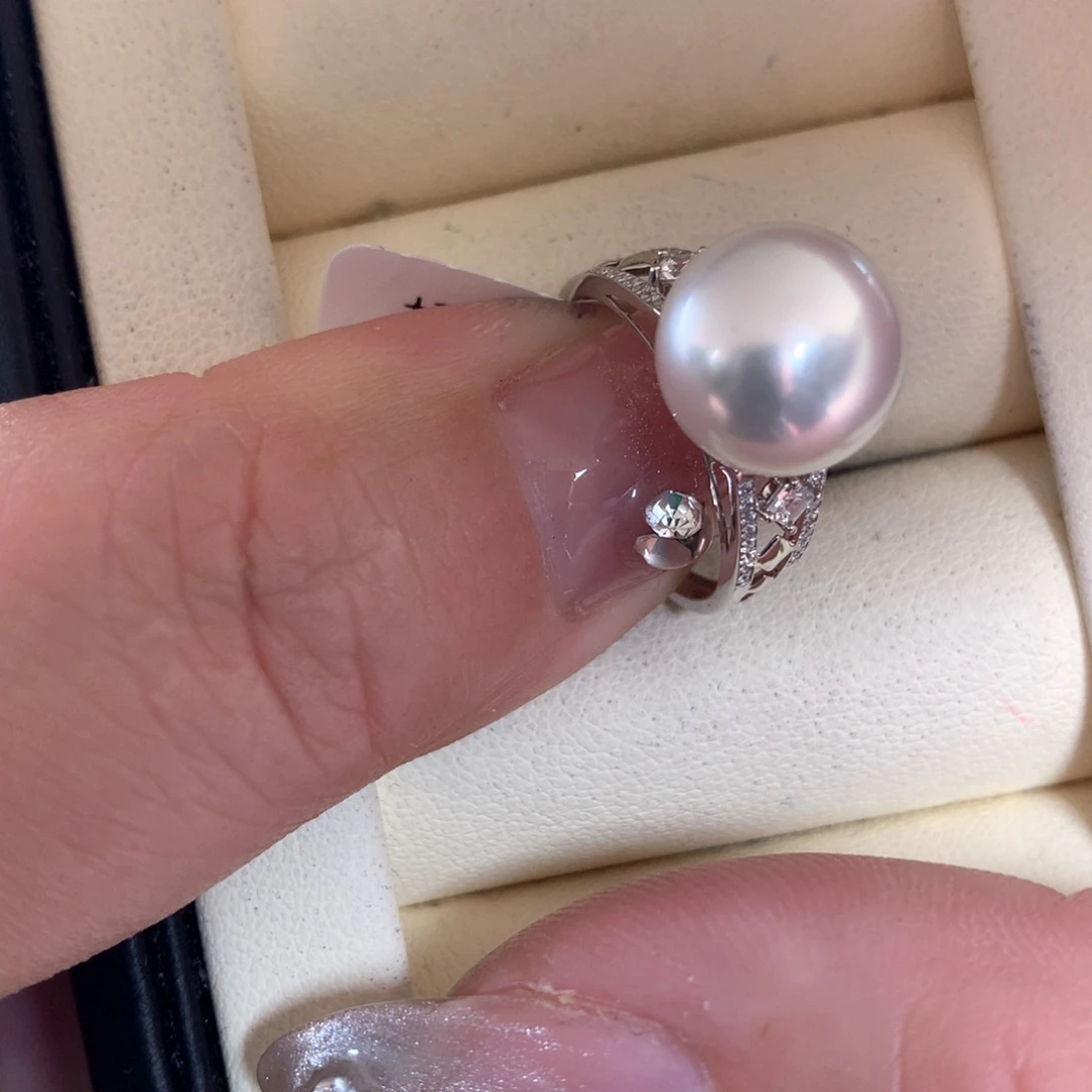 海水珍珠戒指18K金镶嵌