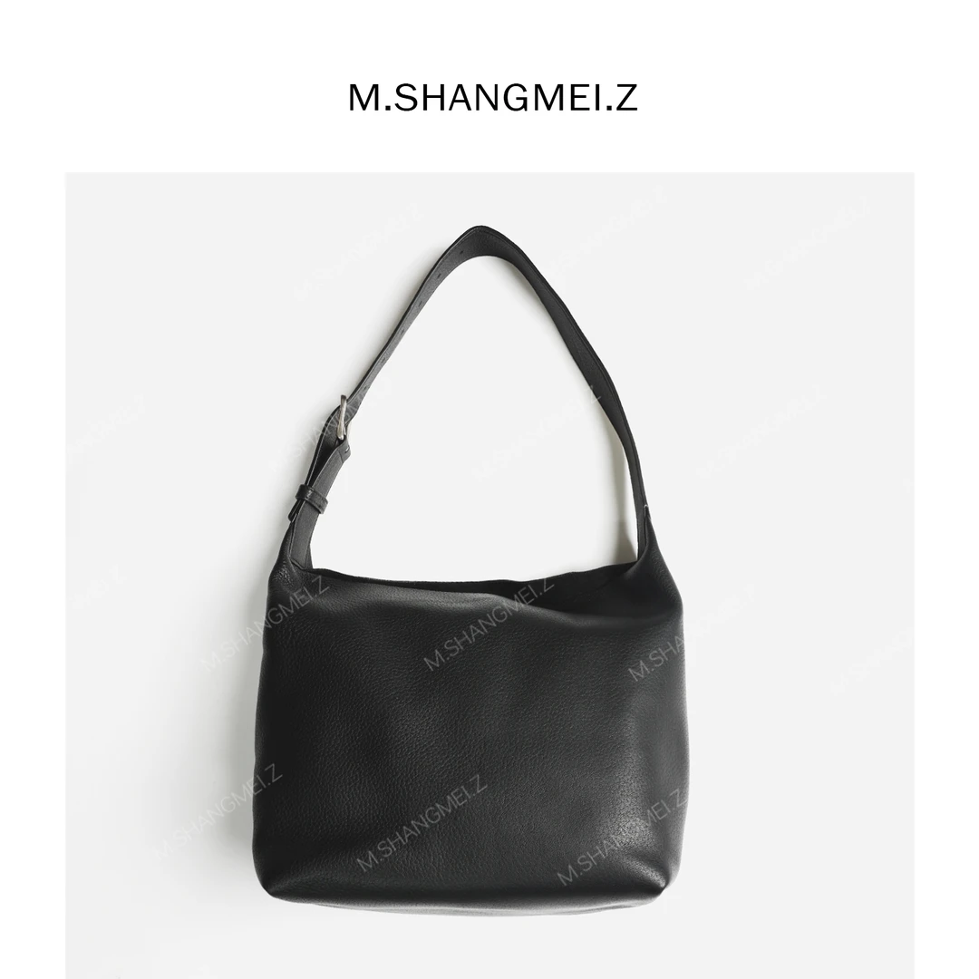 M.SHANGMEI.Z/沐熙美大哥真皮时尚百搭黑色腋下单肩包包F09431