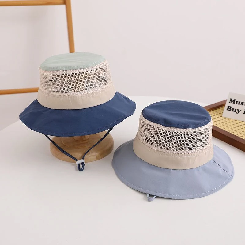 本惠2023儿童防晒帽夏季儿童帽子男童女童轻便可折叠遮阳渔夫网