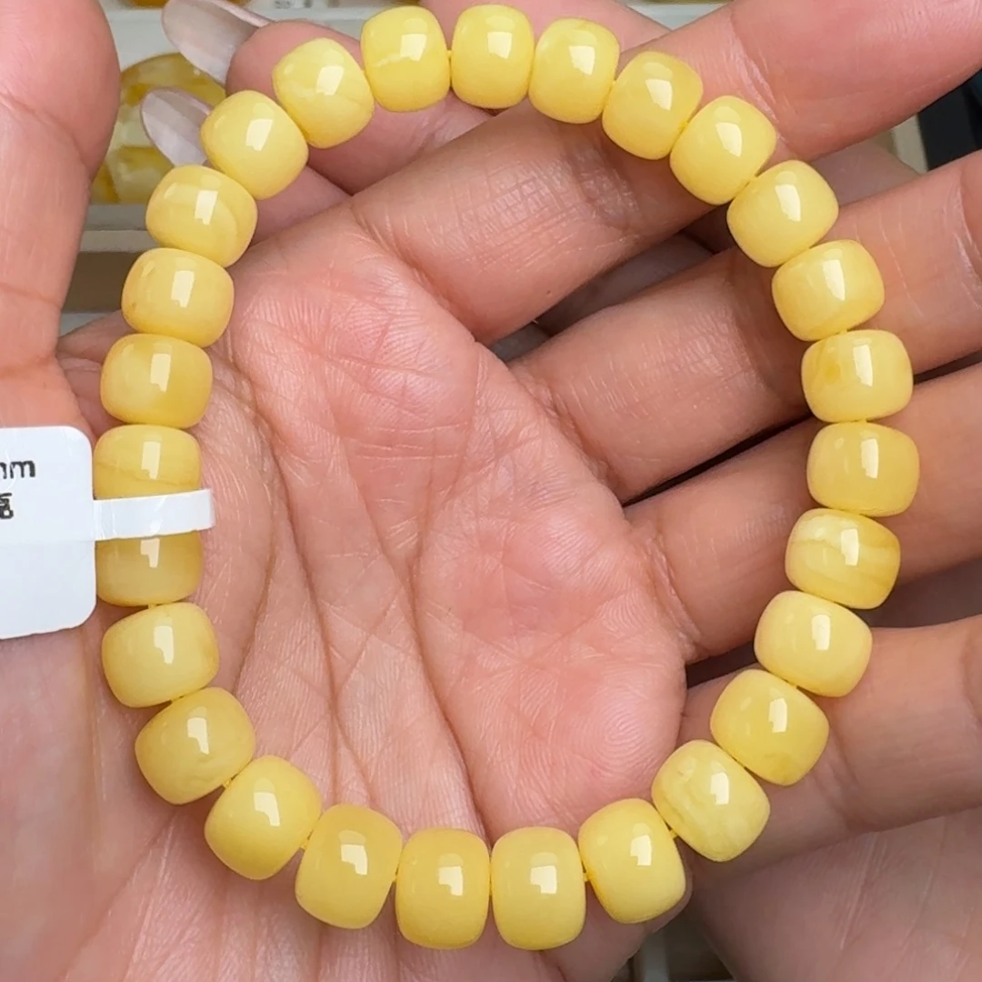 蜜蜡未镶嵌手链无优化无烤色无补胶无覆膜无辐照无煮蜜