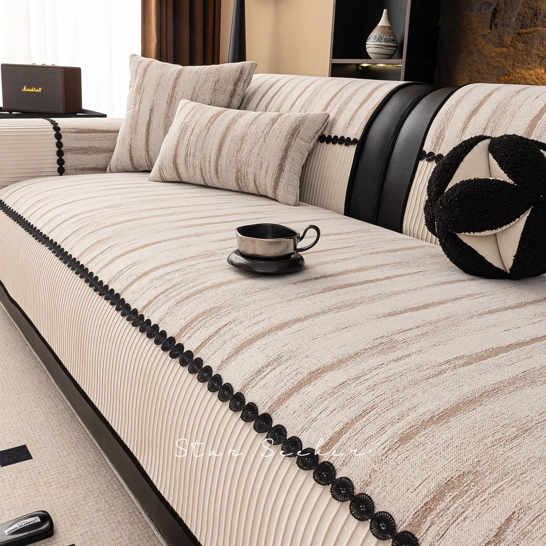 雪尼尔沙发垫四季通用2025新款轻奢高级感布艺沙发坐垫布防滑