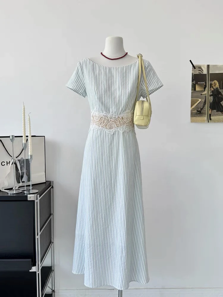 【海豚湾恋人 dress】法式立体蕾丝花朵连衣裙