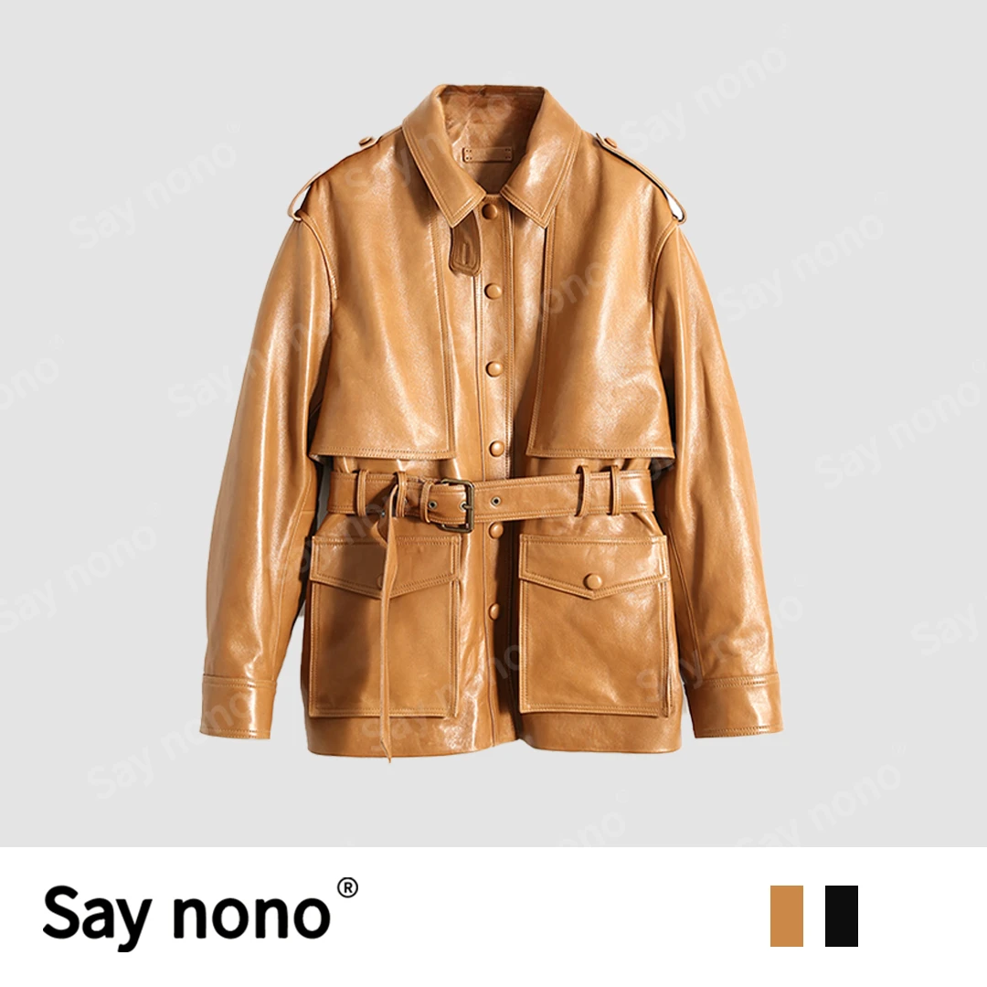 懒猫nono│Saynono 原始感＿升级版浅黄色订制羊皮外套 LQ25067