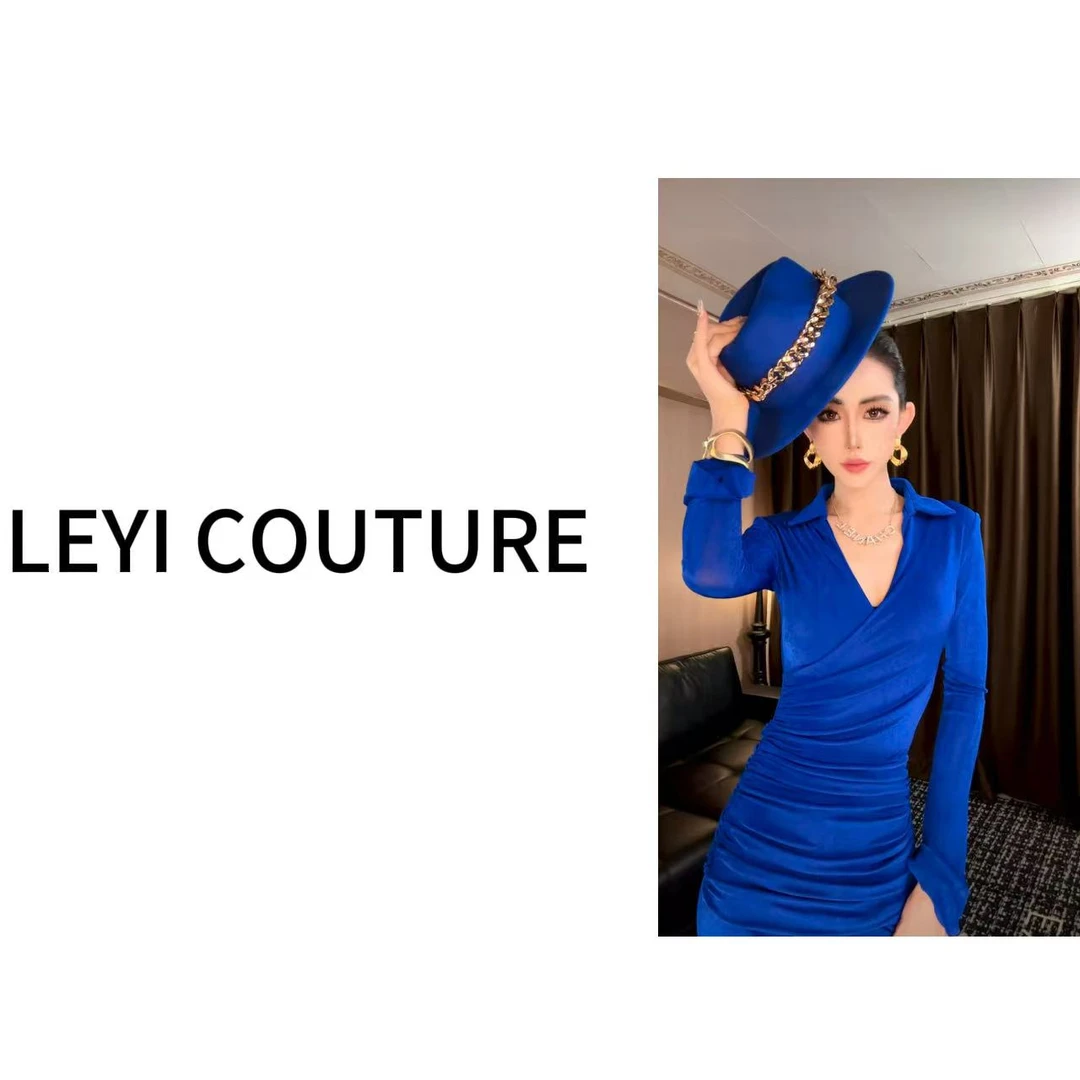 【 LEYI COUTURE】畑畑2025高端气质时尚“秋季上新”蓝色礼貌
