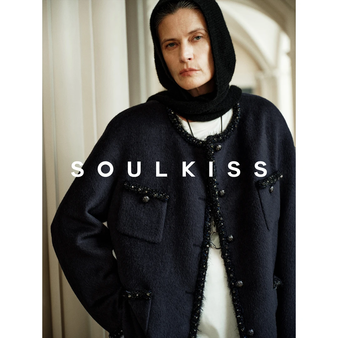 SOULKISS强推B败 手工钉珠秘鲁进口ALPACA长毛苏力羊驼毛小香外套