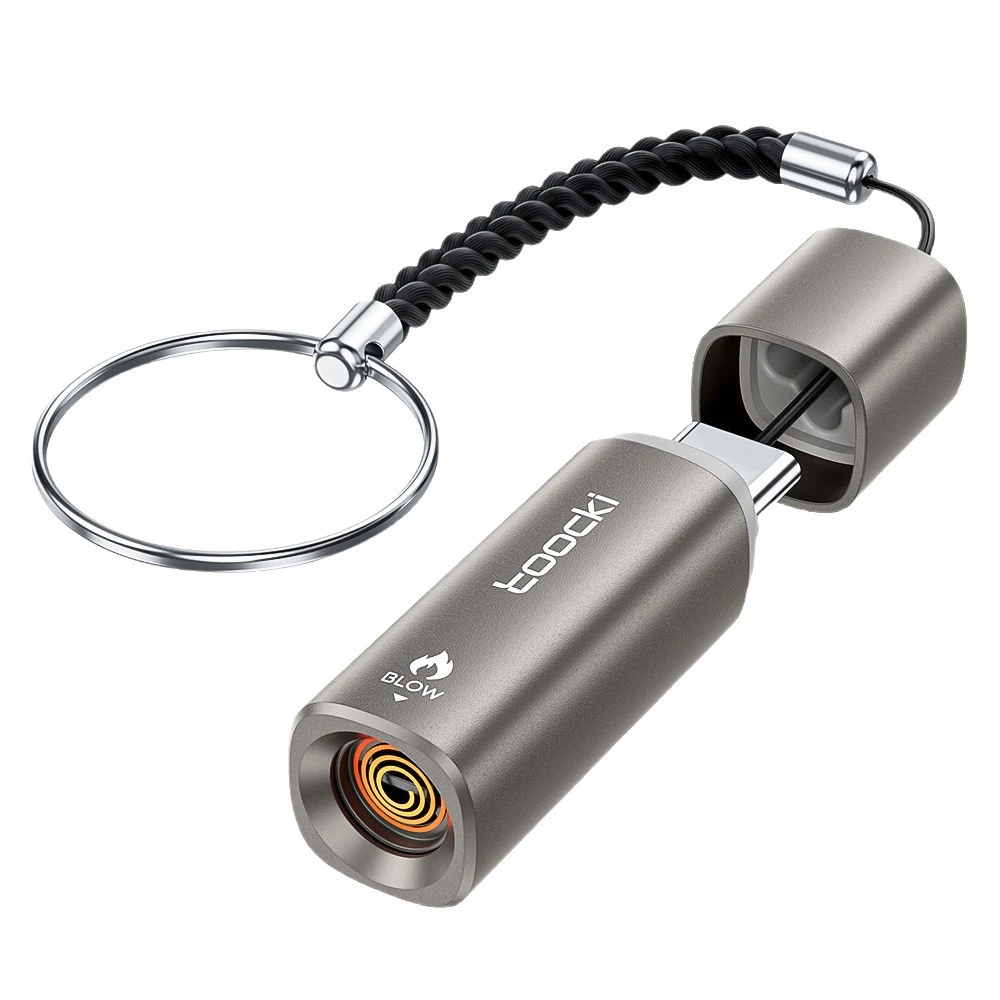 手机USB-C点烟器防风嘴吹式按钮开关式野外生火点火器