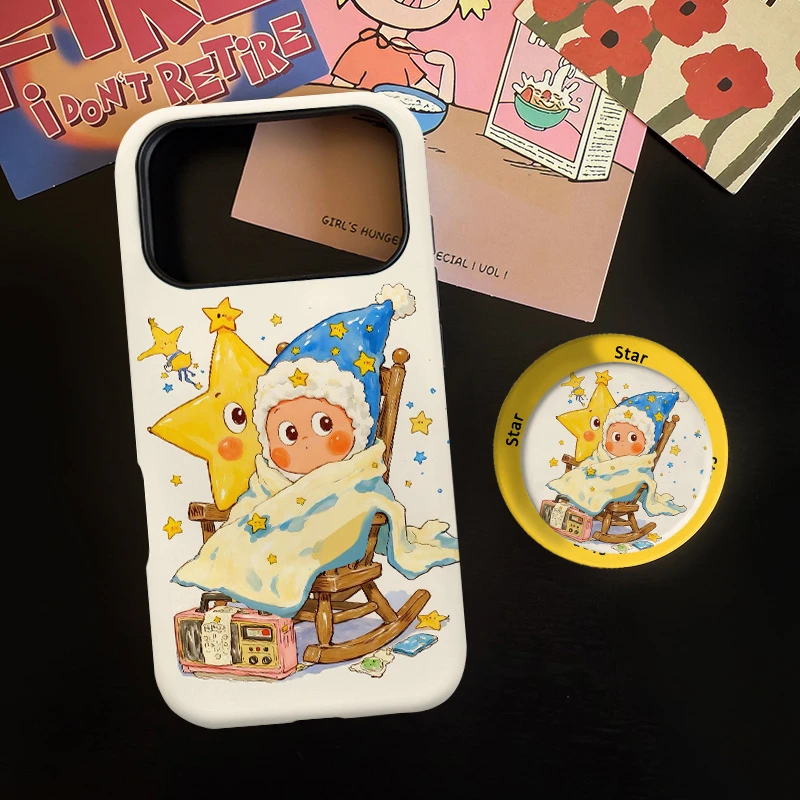 冬日星星仔磁吸菲林二合一适用苹果17/16promax手机壳华为小米15