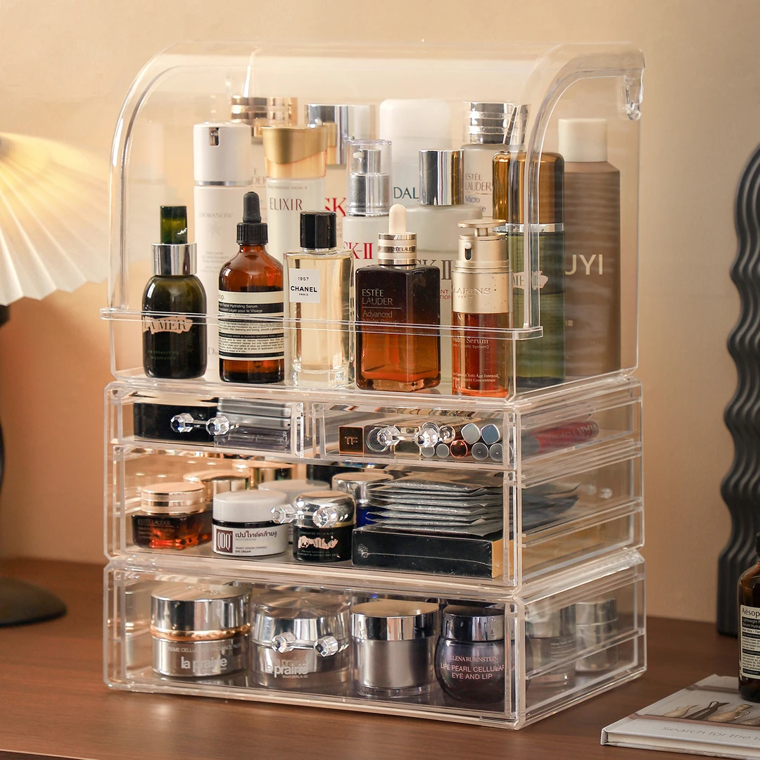 【唯兮】化妆品收纳盒桌面抽屉护肤品置物架梳妆台高级感口红整理箱
