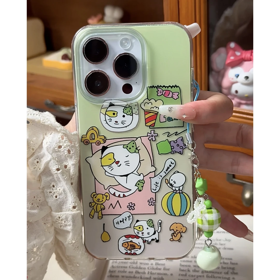 雅天立睡觉小怪猫咪适用iPhone16苹果15手机壳13华为vivo小米oppo