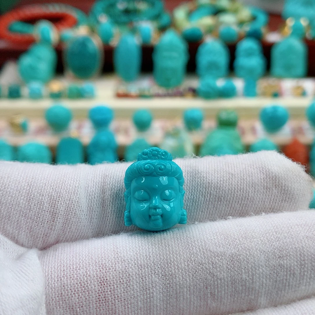 绿松石未镶嵌珠宝半成品宝宝佛