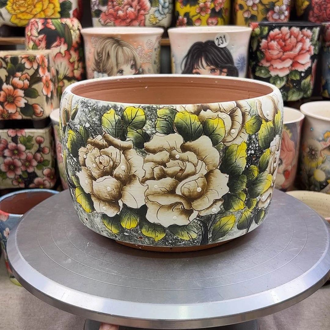 @****摆件景德镇陶瓷花盆