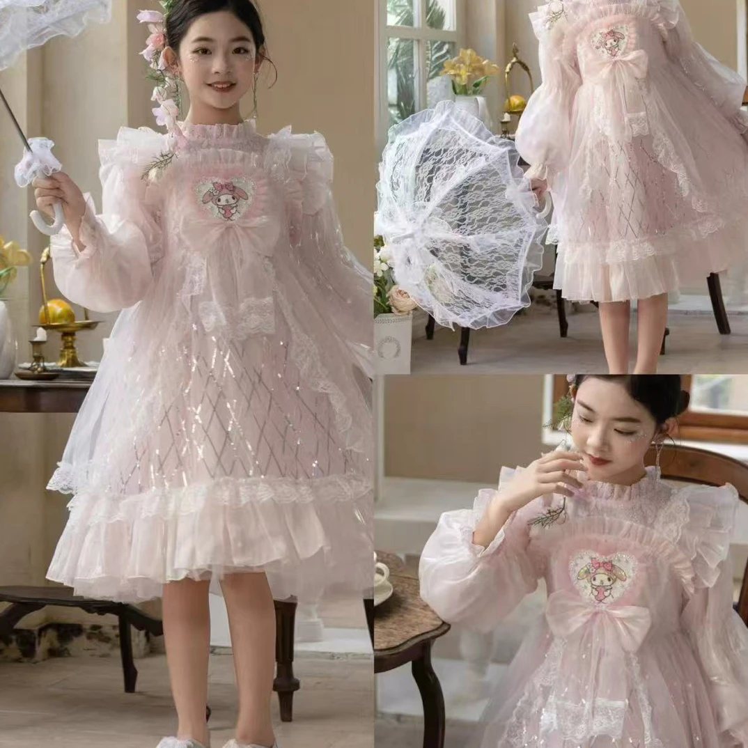 女童蝴蝶结花仙子洛丽塔连衣裙秋季甜美女宝宝礼服蓬蓬蛋糕公主裙