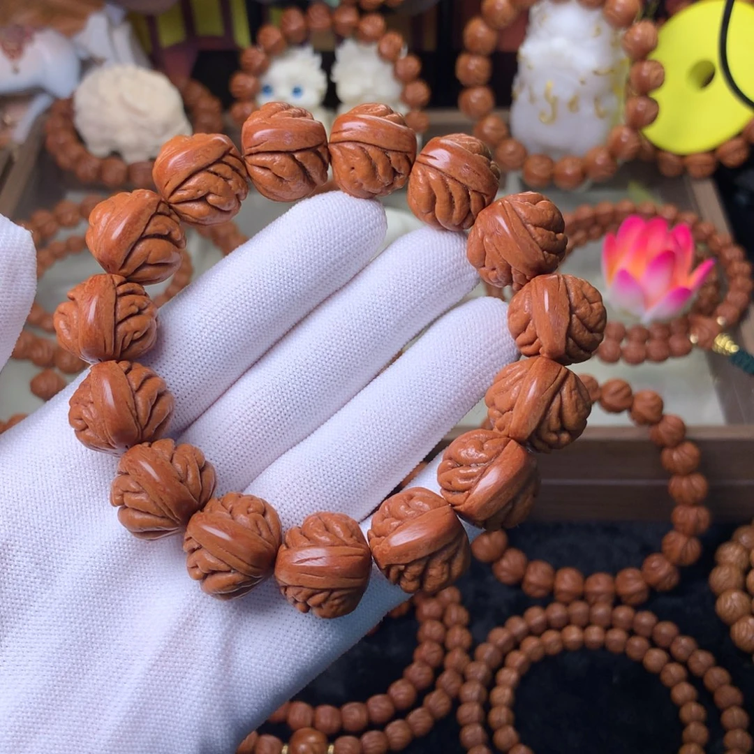 桃核吊坠豹子头手串19