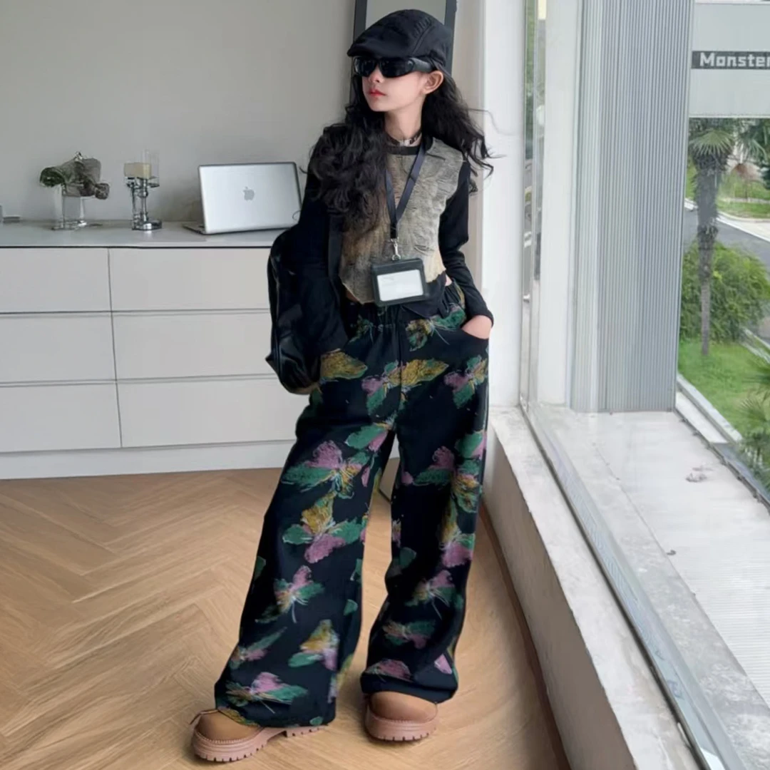 【酷哒仔】女童高级感大蝴蝶结裤子长袖上衣两件套装2025秋季中大童