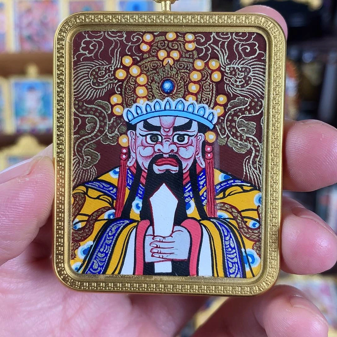 吊坠五爷热贡纯手绘唐卡