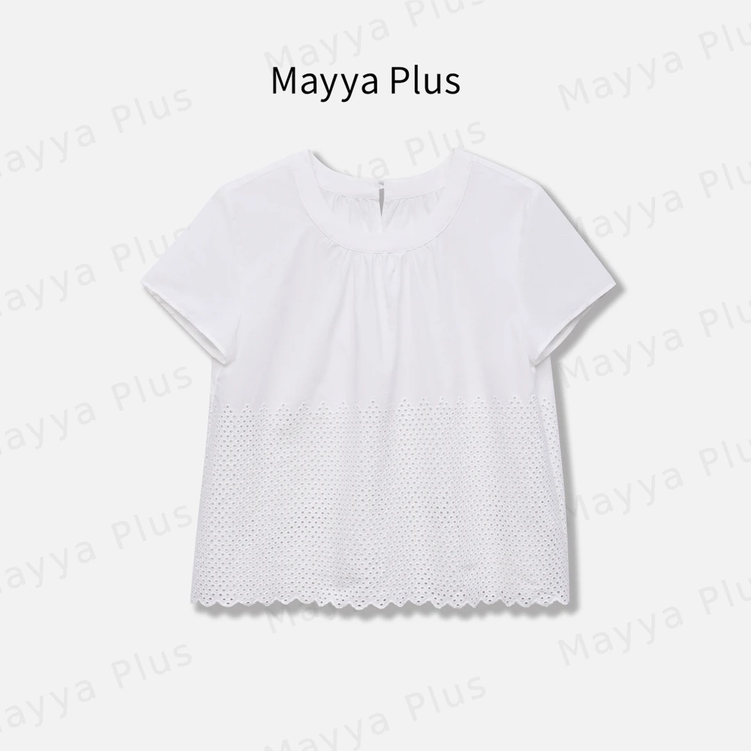 【约定夏日】Mayya Plus麦芽定制轻奢气质欧若风梭织上衣32528015