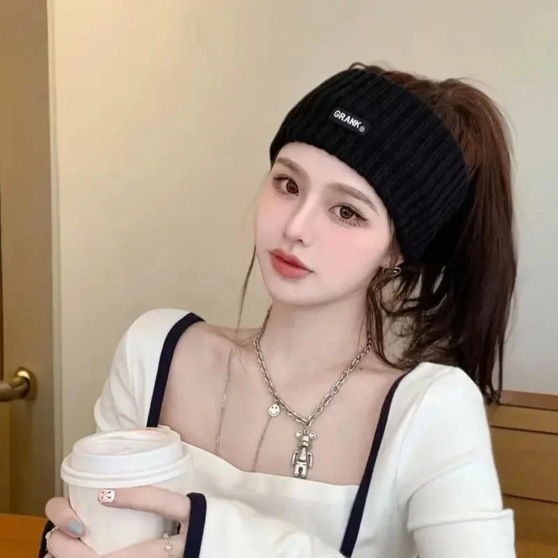 【2025正品新款针织发带】女时尚防风运动头饰头套发箍毛绒宽边GQ商品图