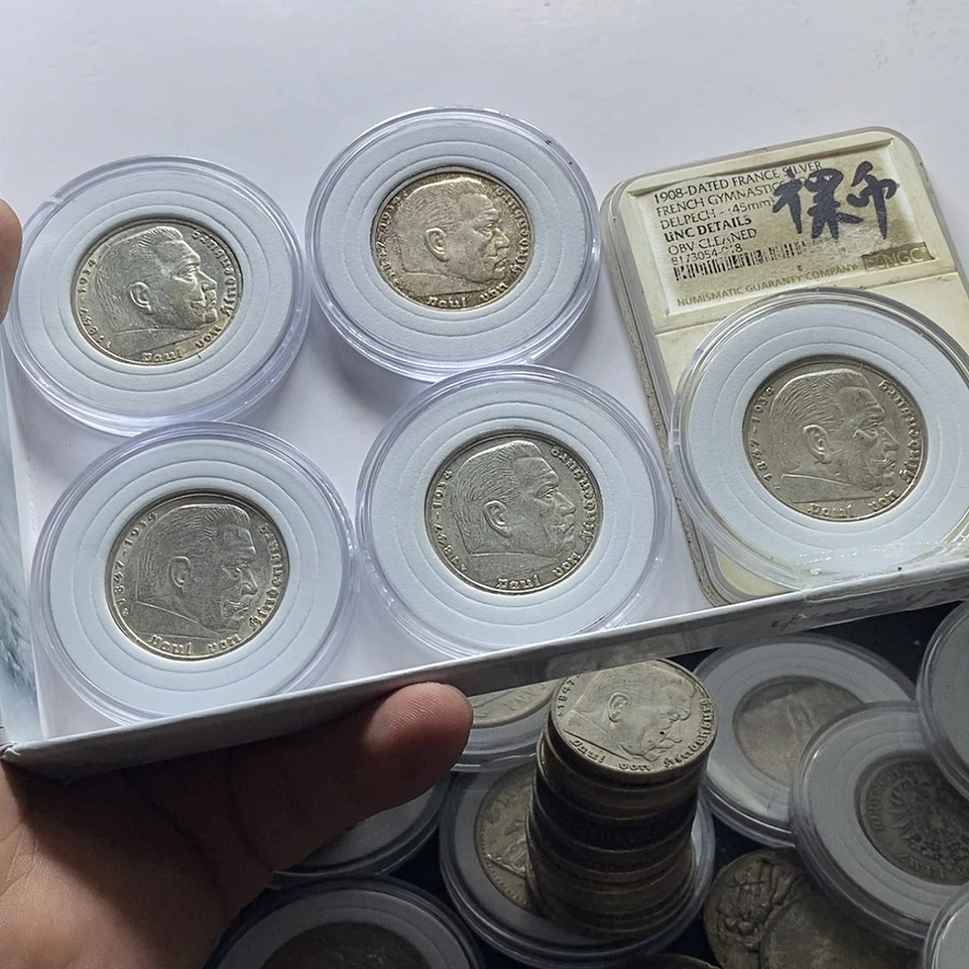 深***月银Ag900德国兴登堡5马克5枚