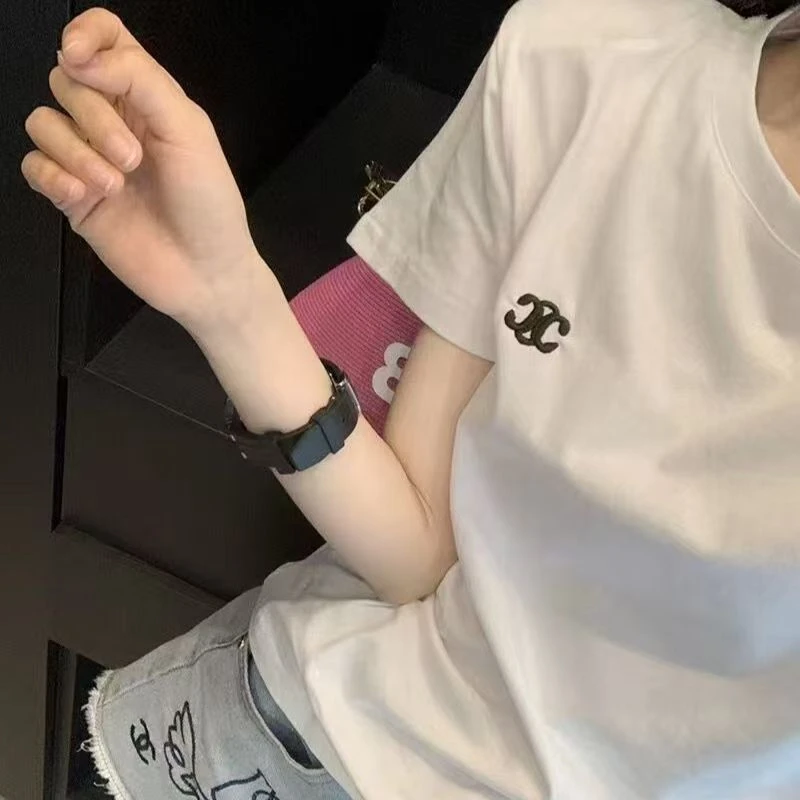 【刺绣双C】外贸原单3-夏季爆款设计感时尚圆领T恤百搭休闲情侣