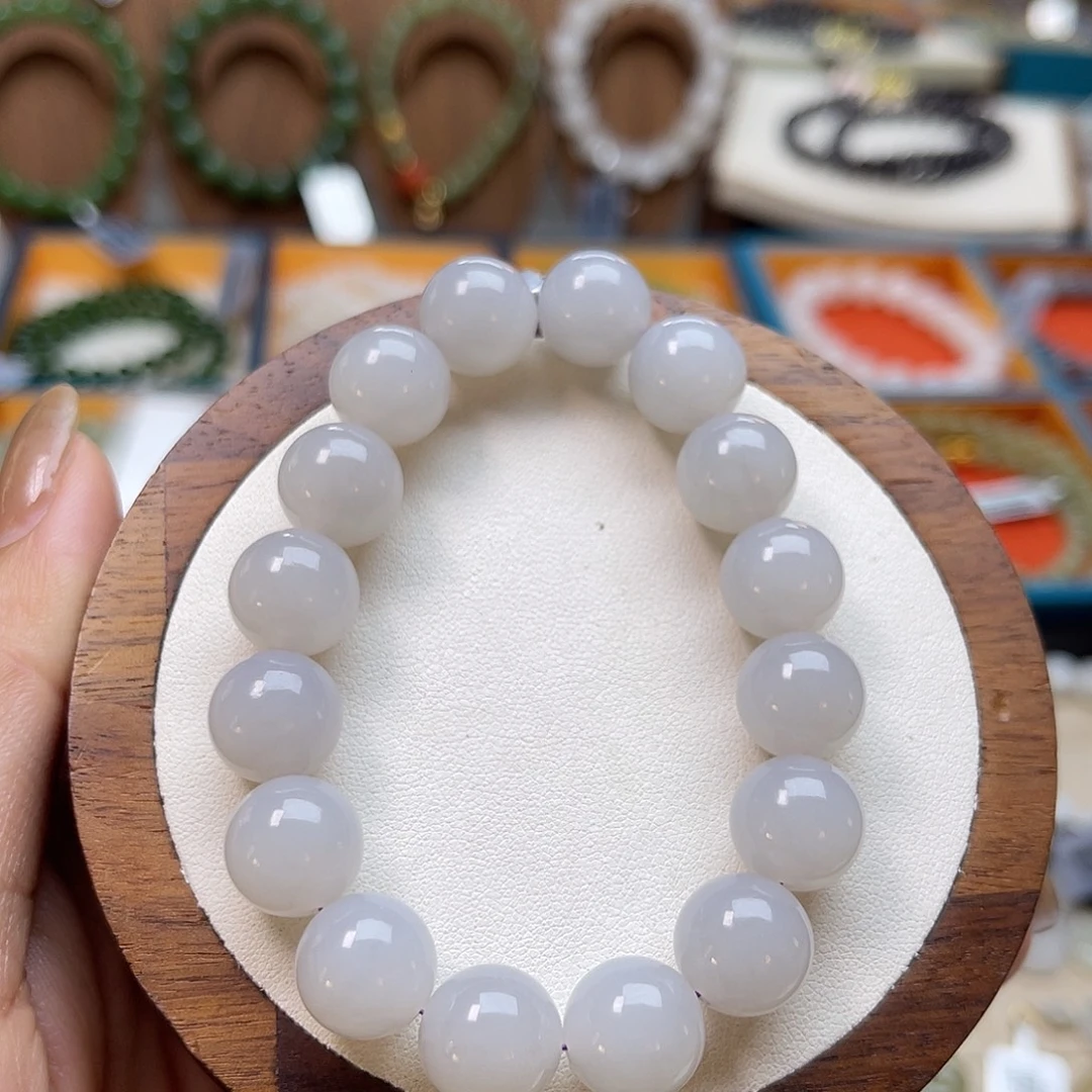 和田玉未镶嵌手串A34卡12