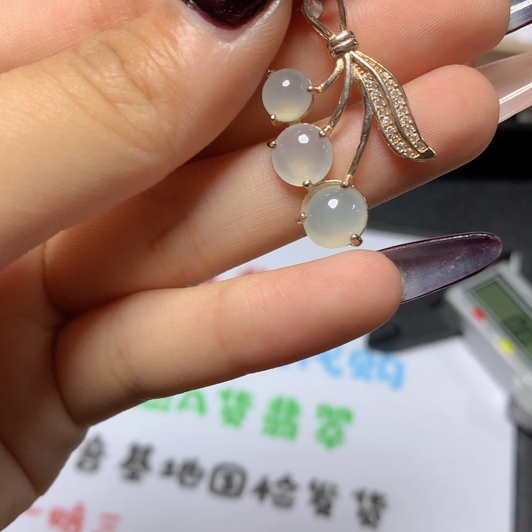 翡翠戒指银S925镶嵌天然a货翡翠