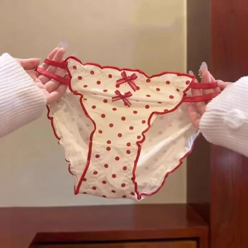甜美波点内裤女款低腰透气三角裤少女女三角内裤舒适性感性感内裤