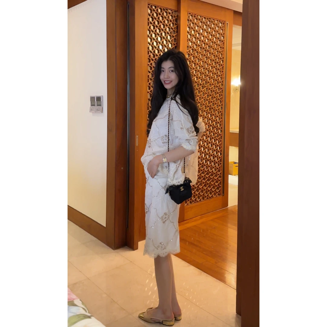 【N·COU】25春新款【光芒万丈】亮片绣花轻奢套装DY78783