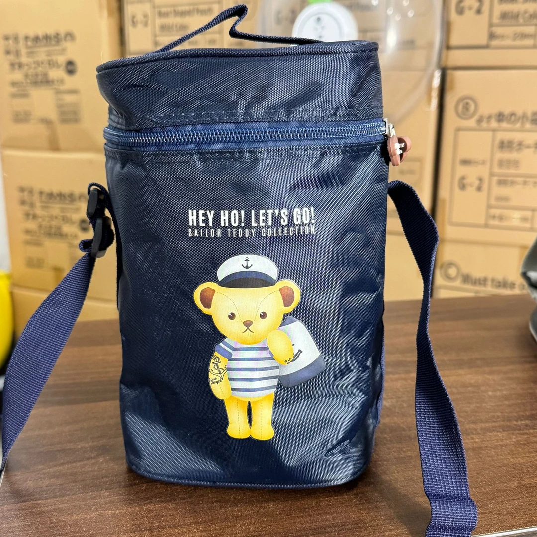 藏青色小熊焖烧杯包23*14cm