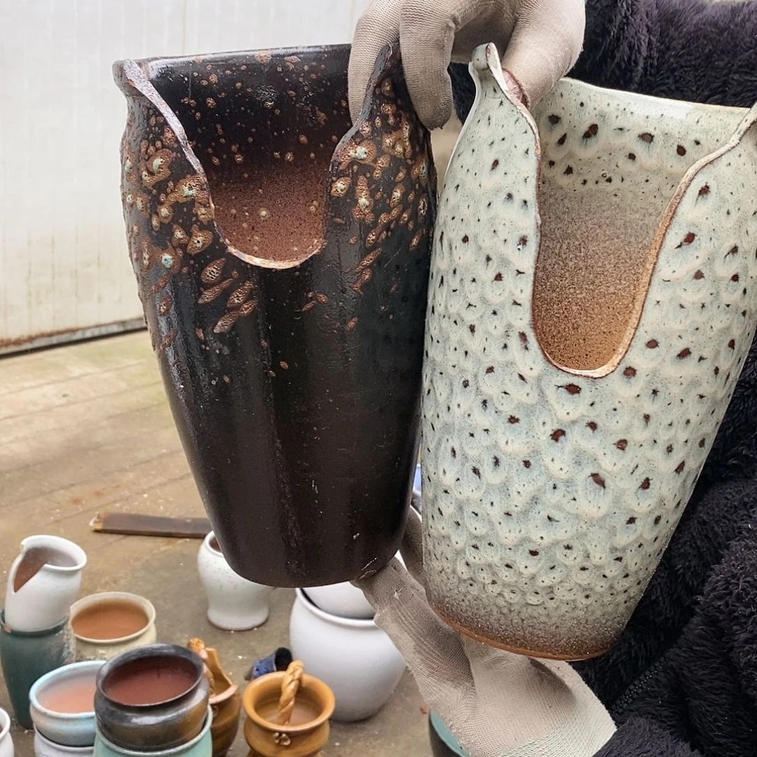 紫砂花盆瑕疵口15高25瑕疵