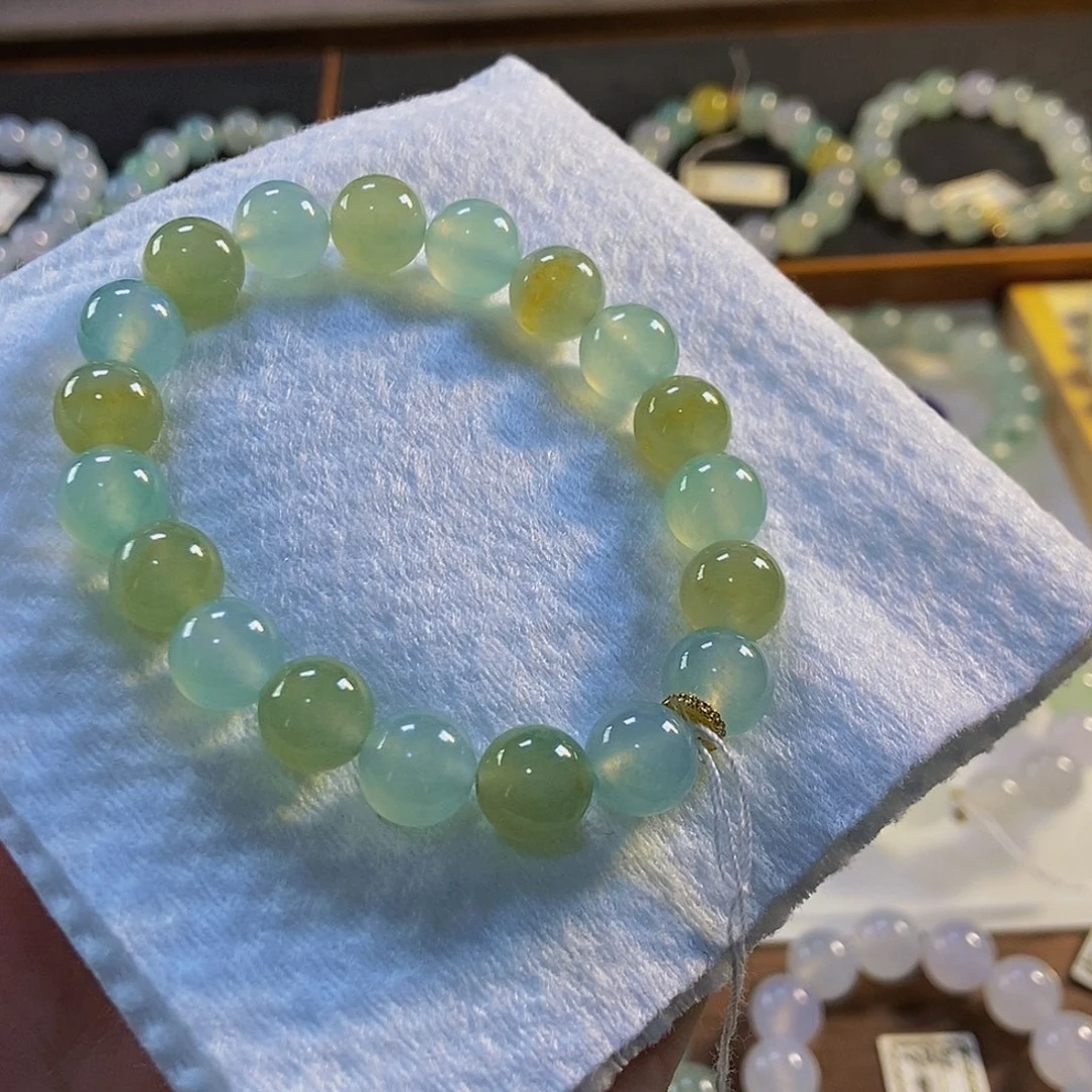 定制翡翠未镶嵌翡翠手串卡9.8