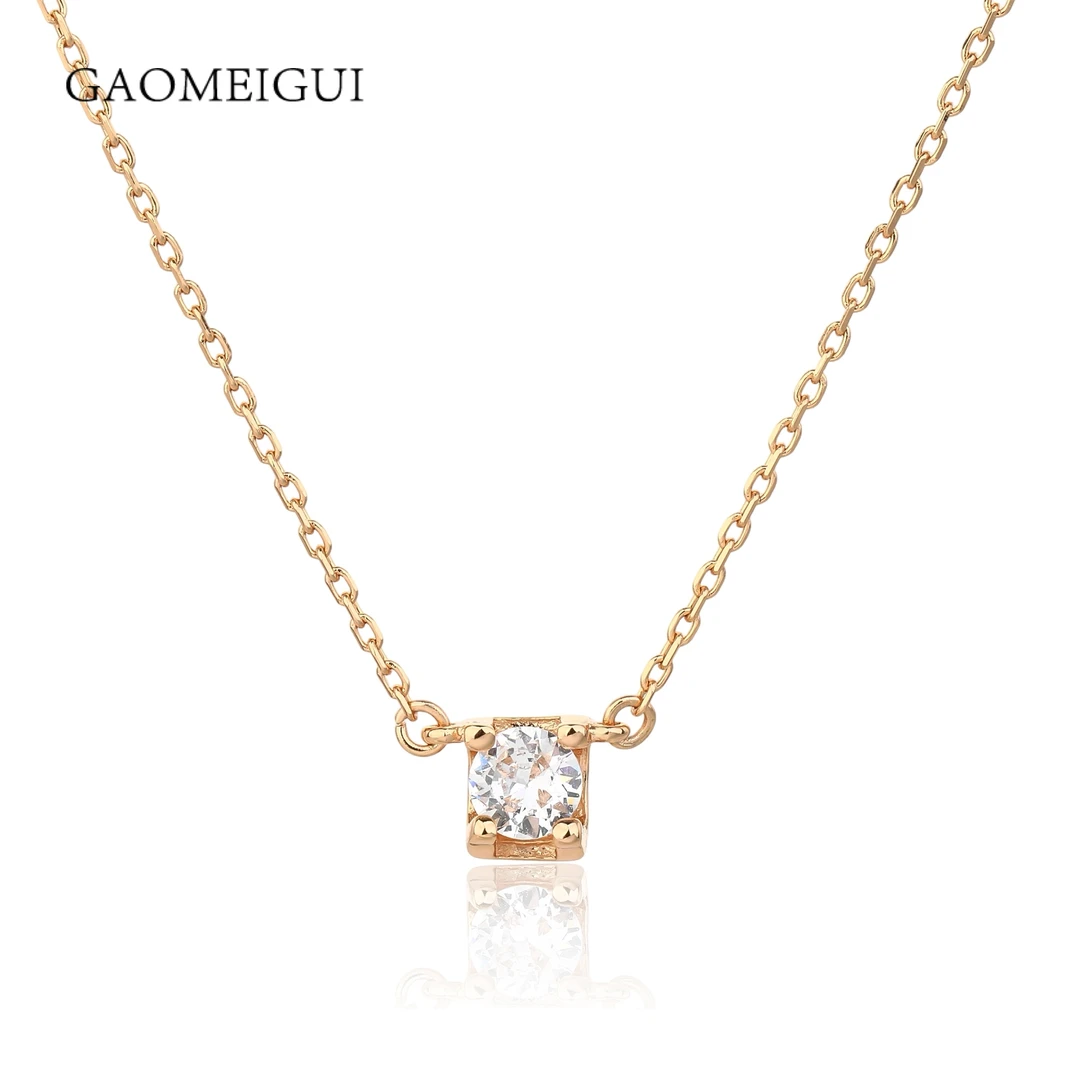 合金合成锆石项链 GAOMEIGUI海外款 四爪牛头项链A1118