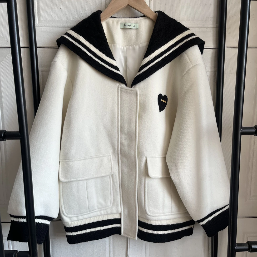 朵以2023冬季新款复古休闲爱心显瘦时尚夹克外套女38DD433130