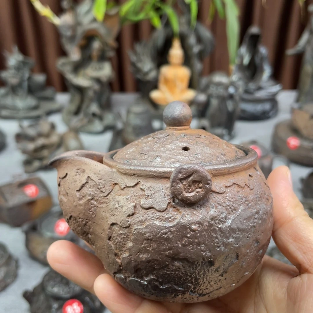 手捏柴烧宝瓶纯手工制作