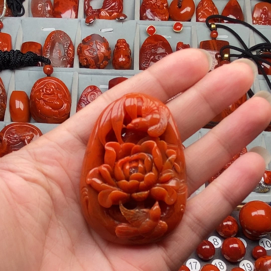 南红玛瑙未镶嵌吊坠(不含链)